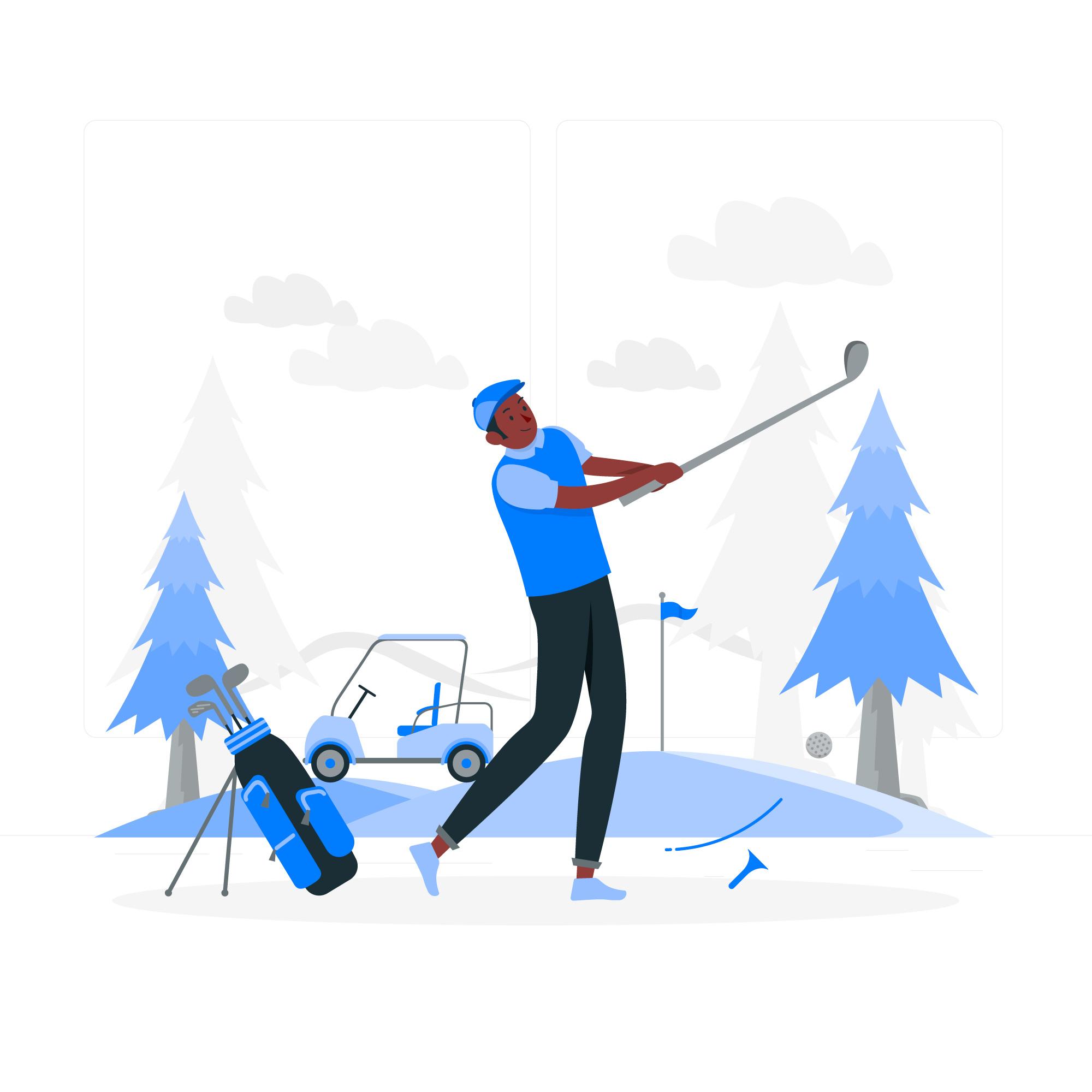 Concepto de golf en invierno y lo que sucede con este deporte en esta temporada