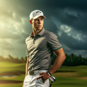Una persona mostrando uno de los 10 polos para jugar golf este 2025