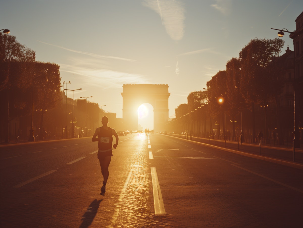Imagen representando a una persona corriendo con 10 imprescindibles para correr un maratón