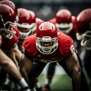 Una imagen con jugadores mostrando artículos de la NFL